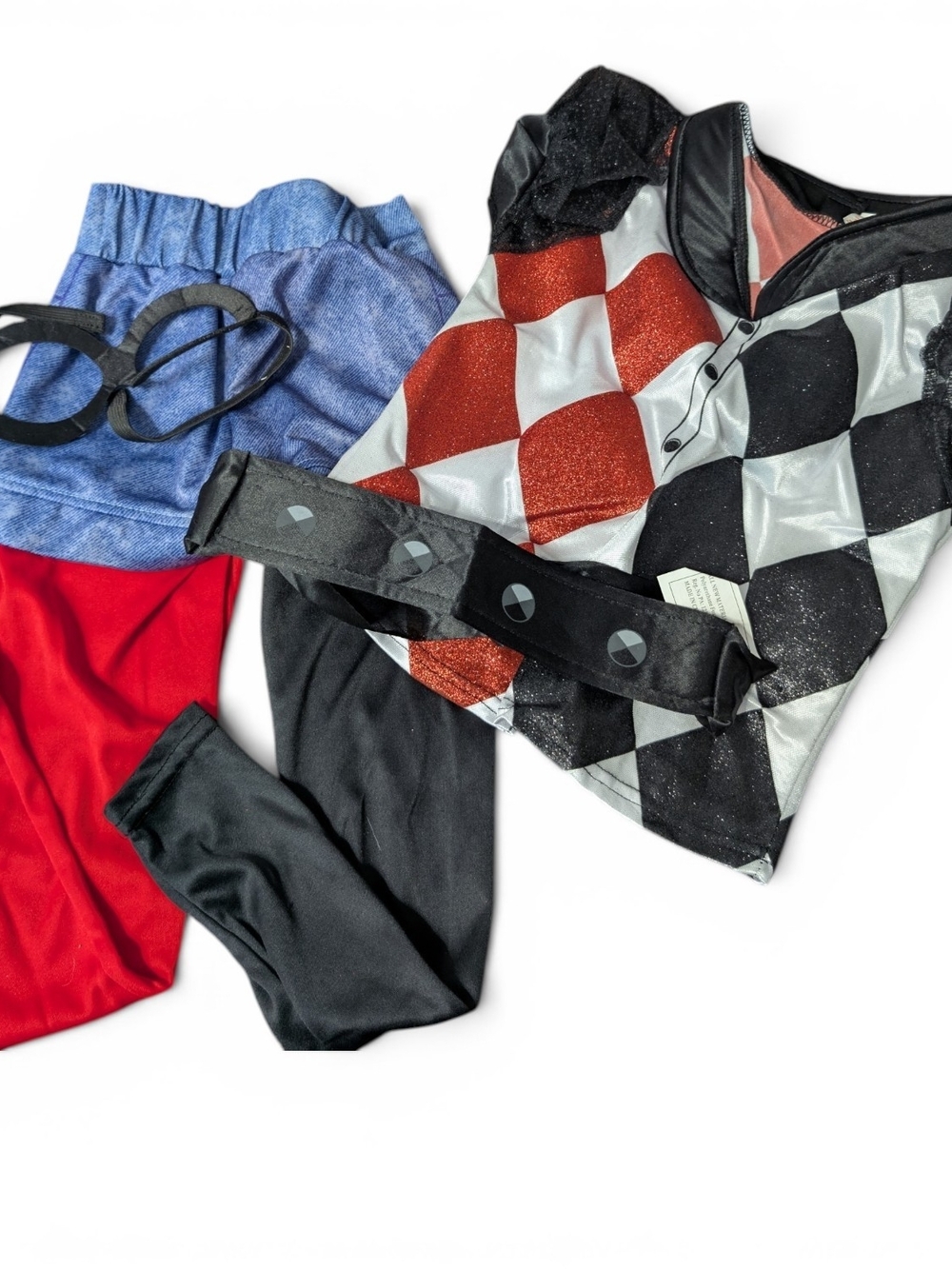 DC Kids Harley Quinn Inspired Costume - Black, Red, Blue, Silver